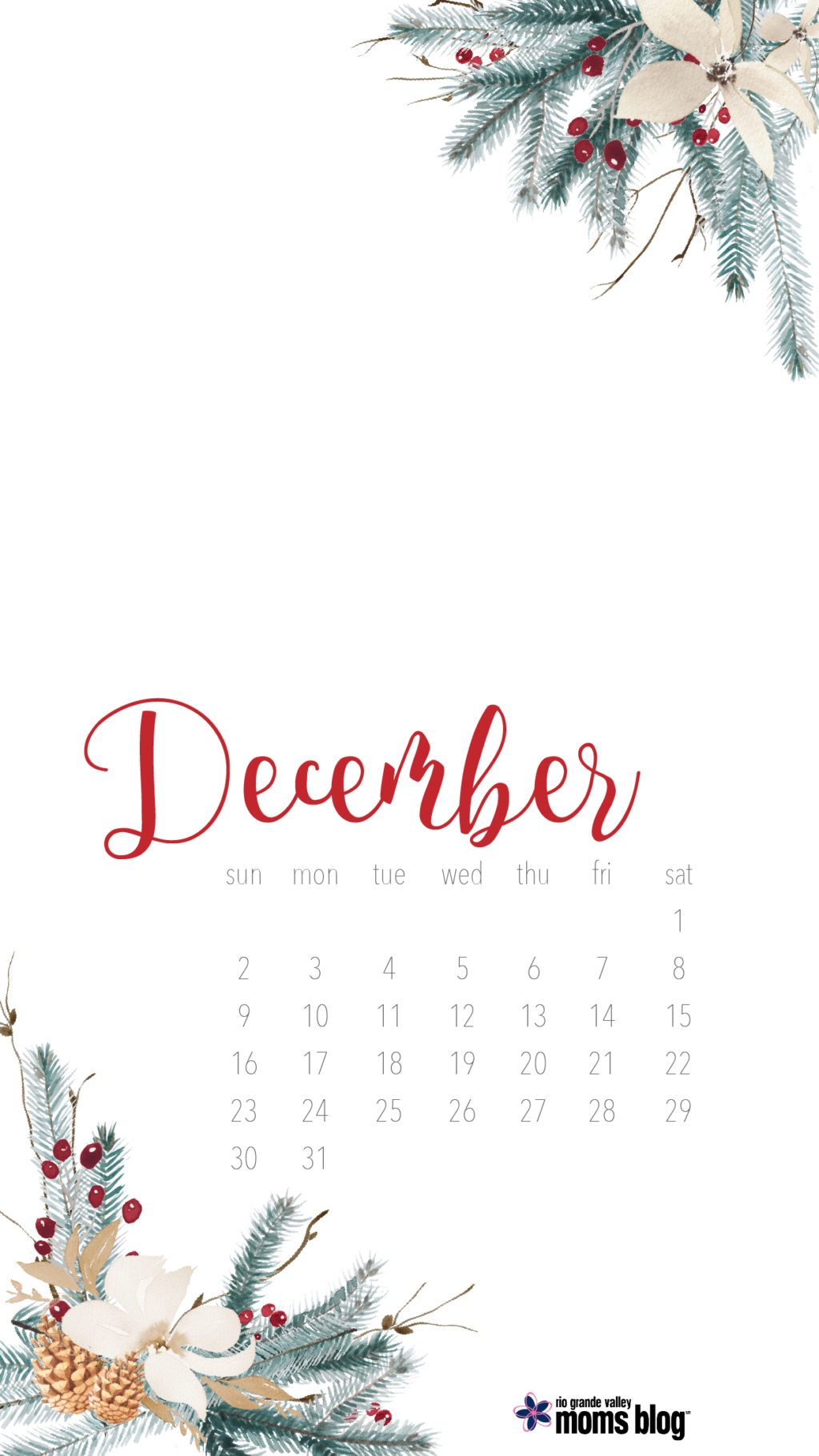 December 2018 RGVMB Calendar Background