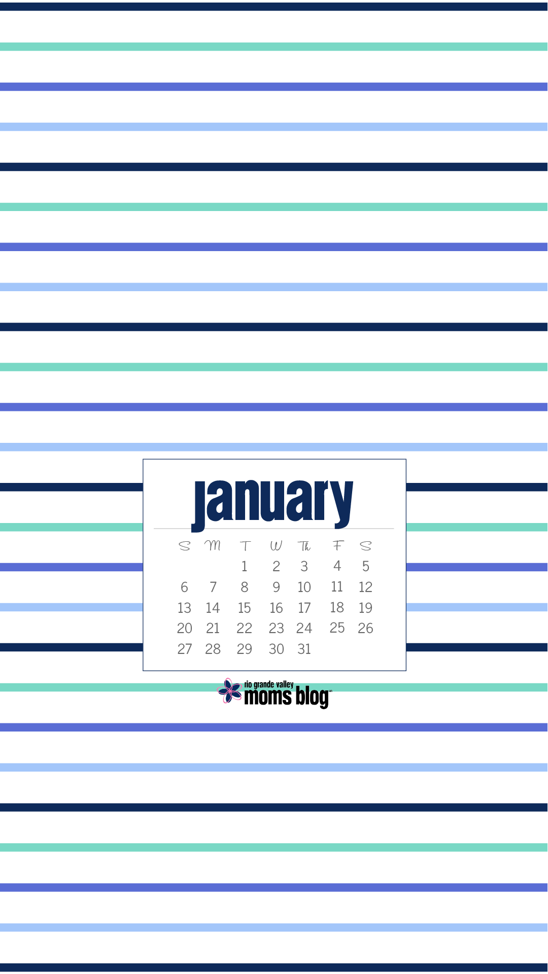 January 2019-Calendar-Stripes