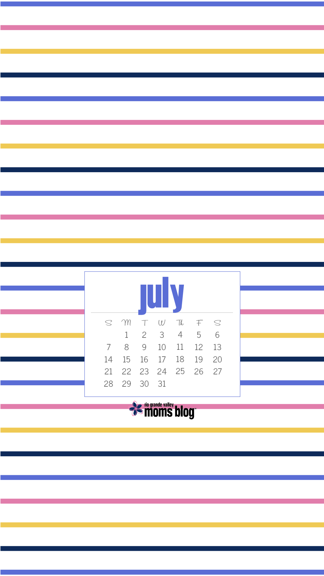 RGVMB Calendar July 2019 Stripes