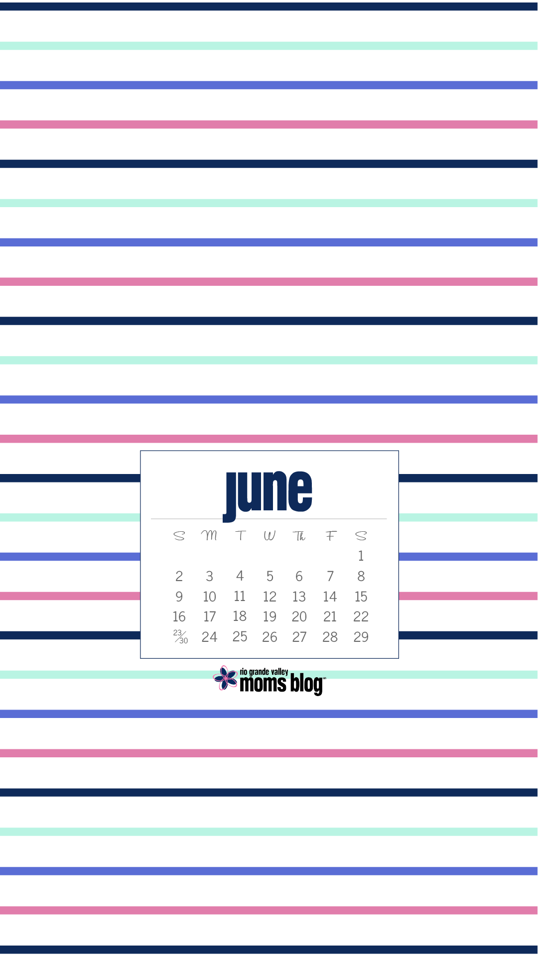 June 2019 - Calendar - Stripes