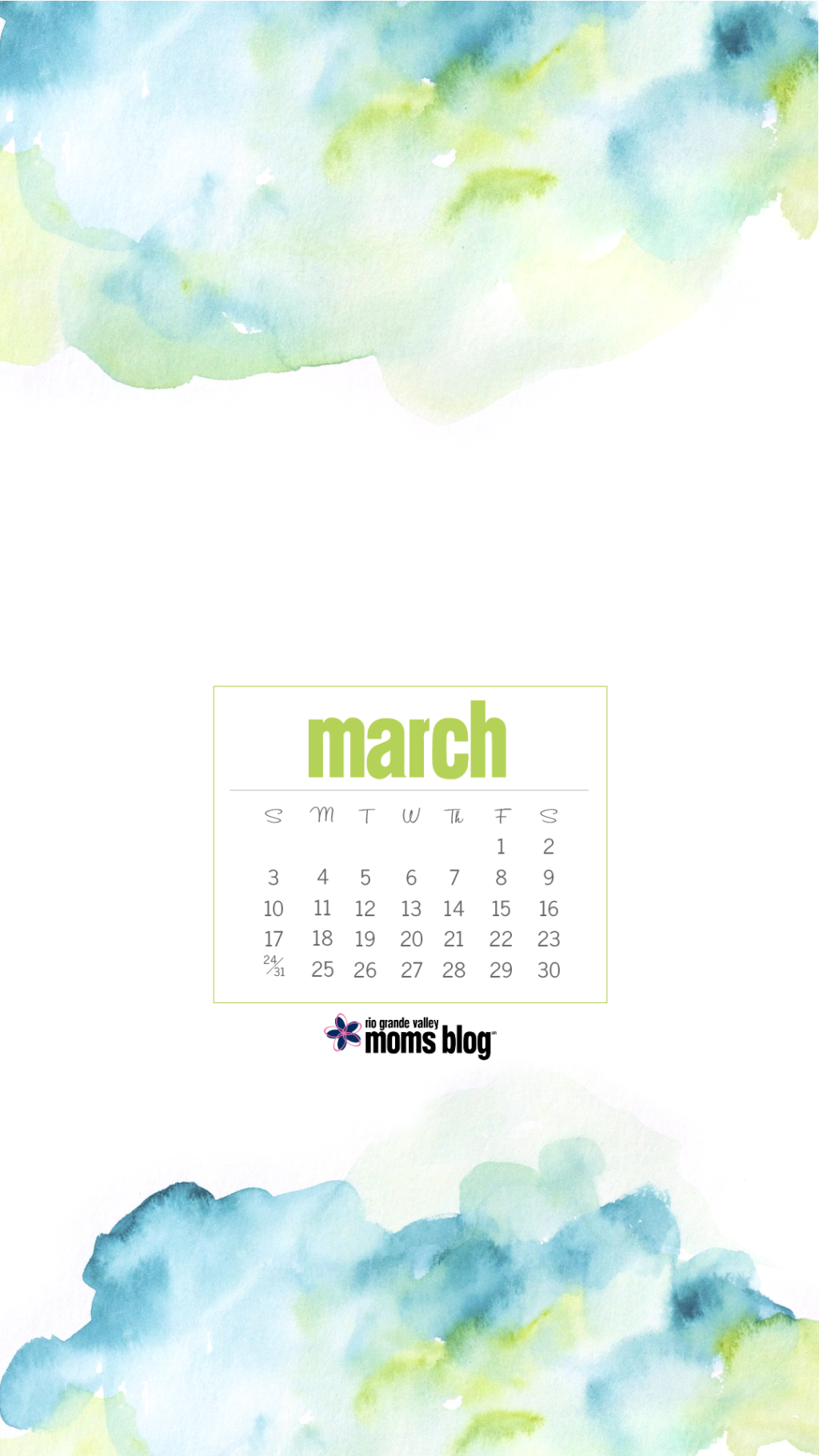 March 2019 - Calendar - Watercolor