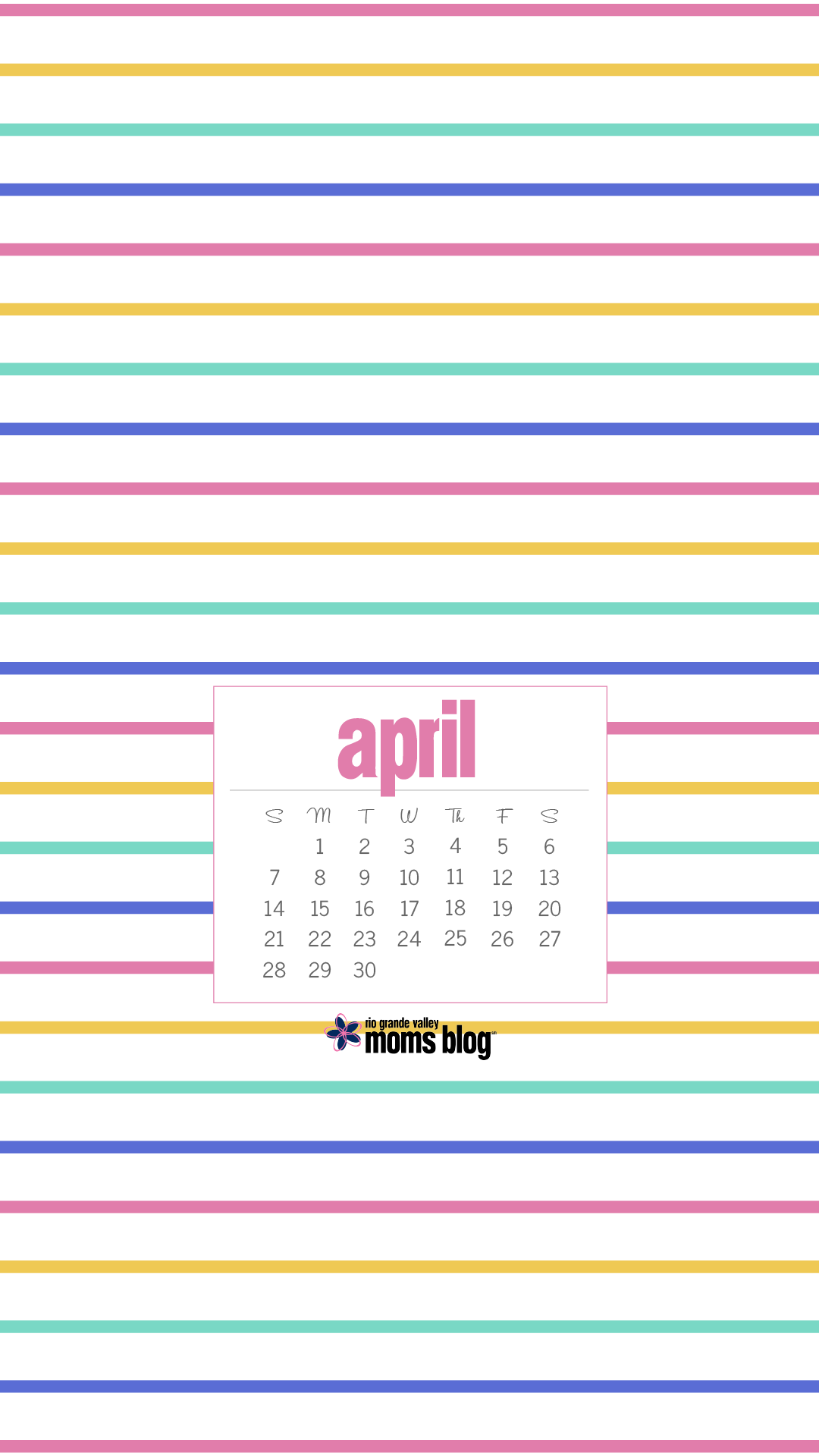 April 2019 - Calendar - Stripes
