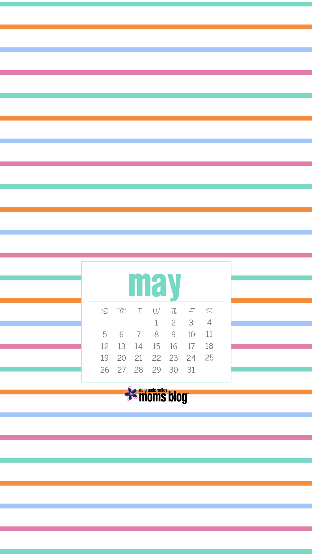 May 2019 - Calendar - Stripes