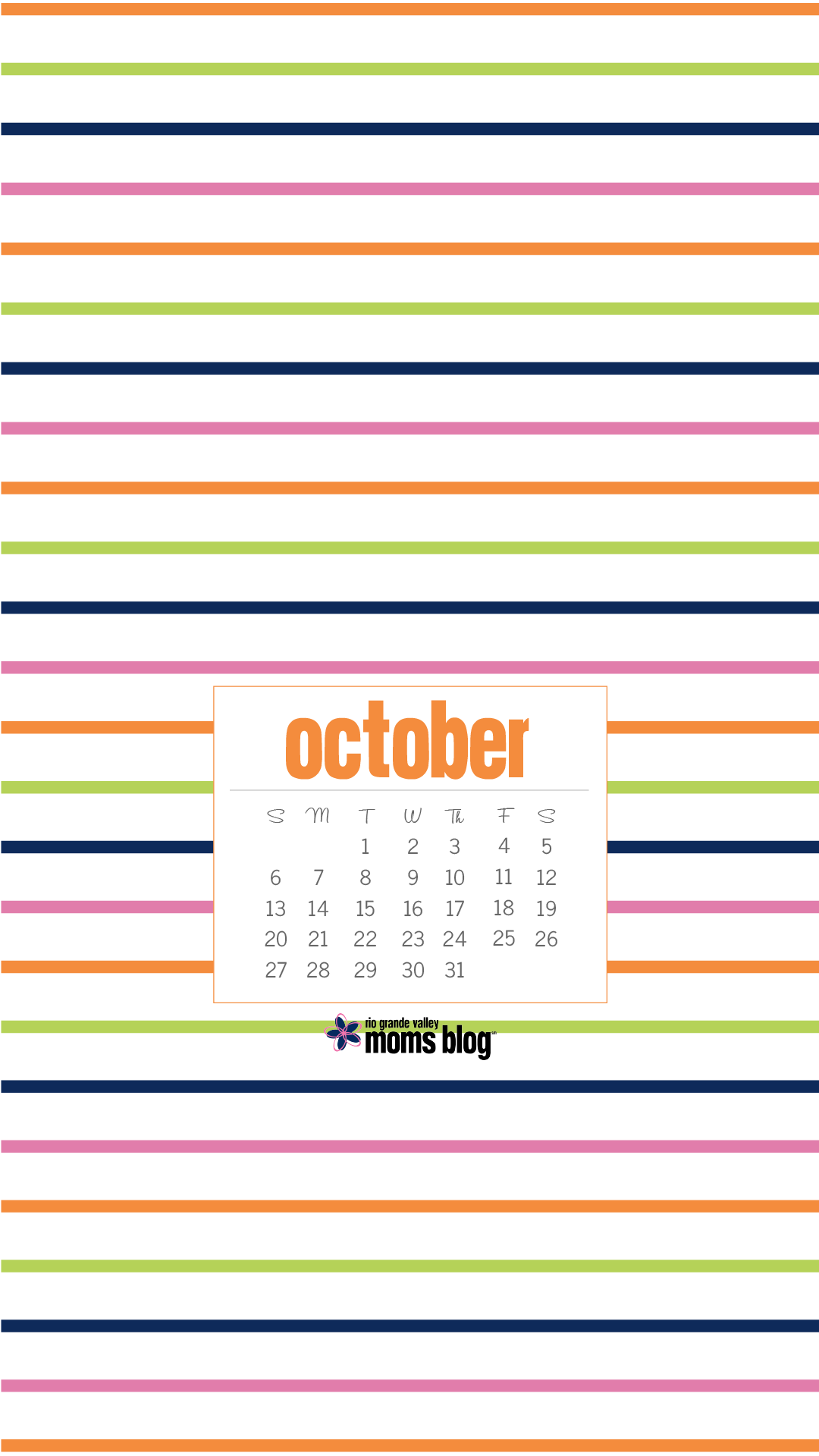 RGVMB October 2019 - Calendar - Stripes